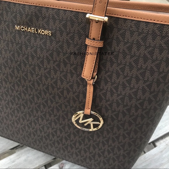 Michael Kors Medium Jet set travel brown tote - Picture 7 of 8